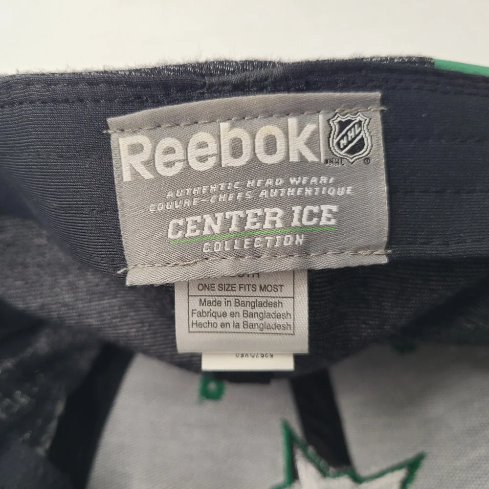 Youth Dallas Stars Hat Fitted One Size Reebok Gray Green NHL Hockey Center Ice